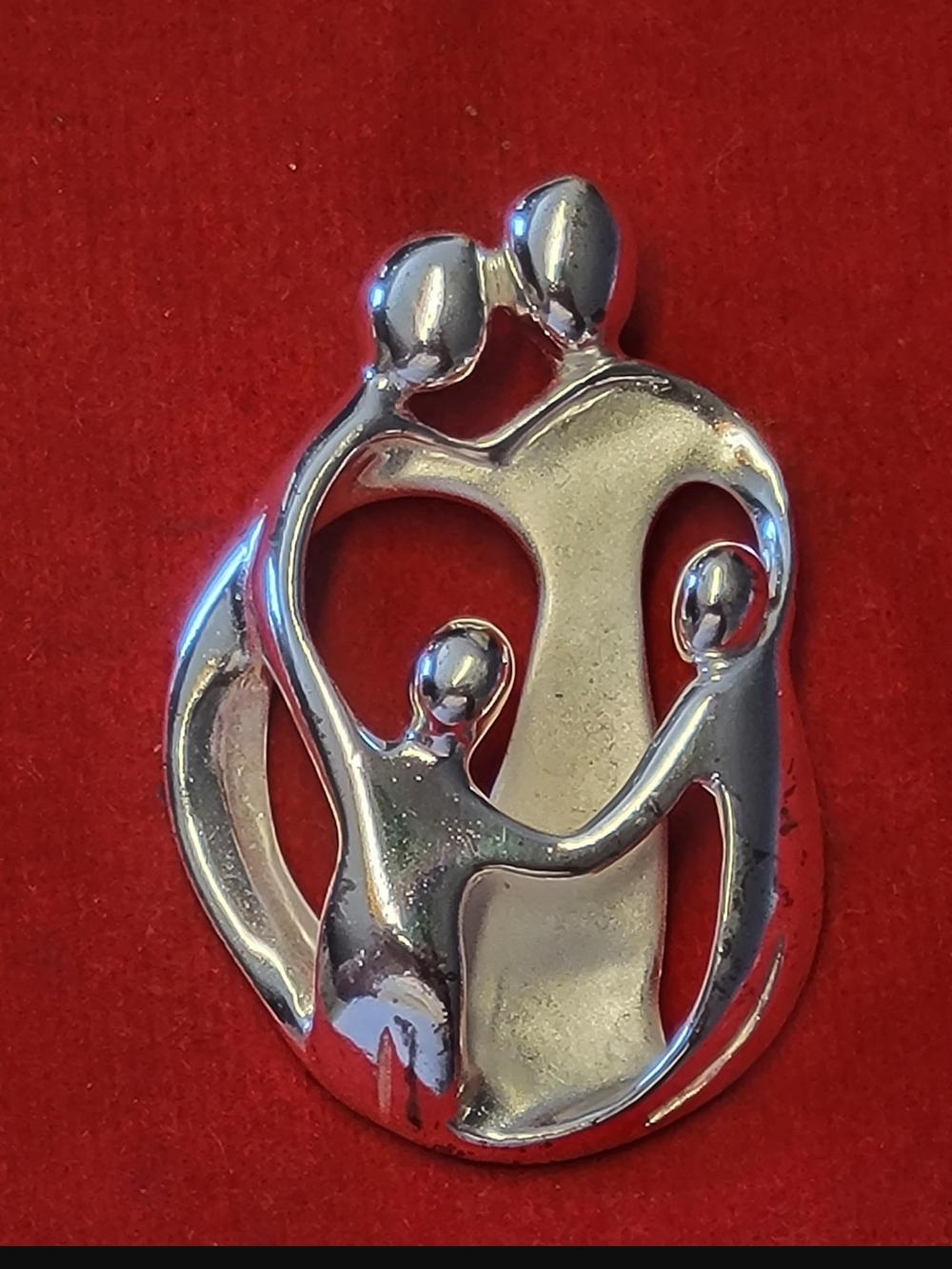 Vintage Carolyn Pollack Relios Solid 925 Sterling Silver Modernist Pendant